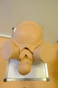 Simulateur de bassin d'accouchement avec bébé