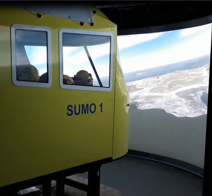 Cabine de simulation hélicoptère